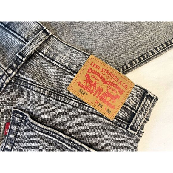 Levi’s 512 Jeans W31 L32 | Black Faded High Rise Tapered Denim - Picture 10 of 10